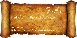 Fehér Apollónia névjegykártya
