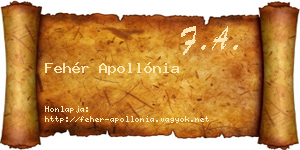 Fehér Apollónia névjegykártya
