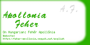 apollonia feher business card